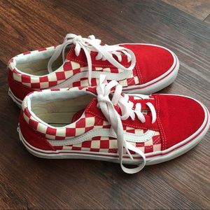 Vans red checkered sneakers